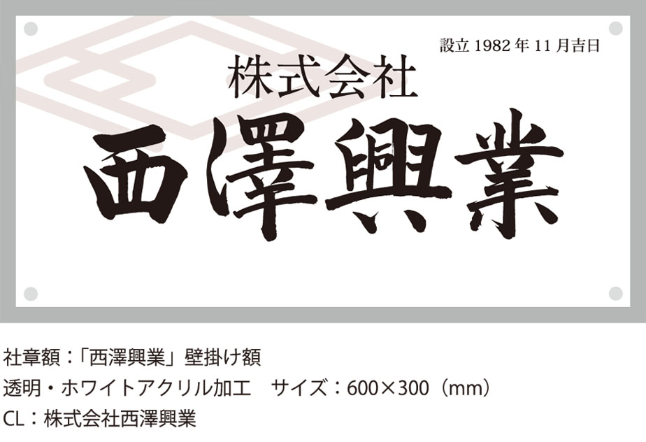 西澤工業 壁掛け額